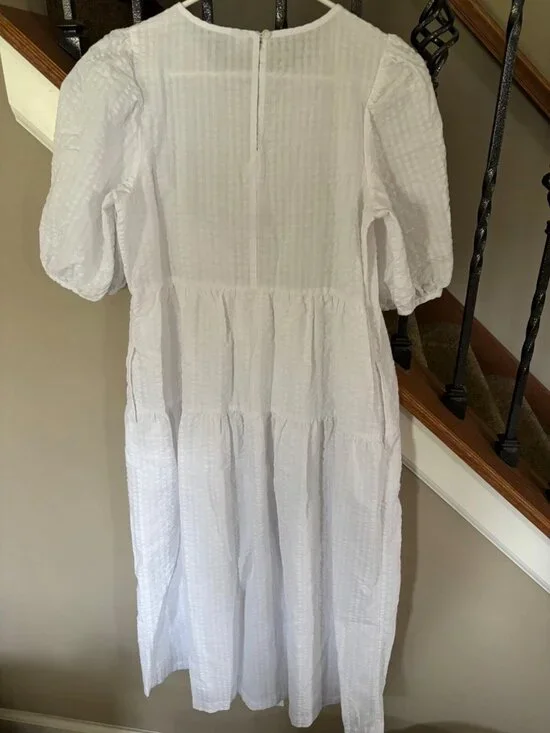 Womens White Old Navy Dress Gingham S - Picture 2 of 4